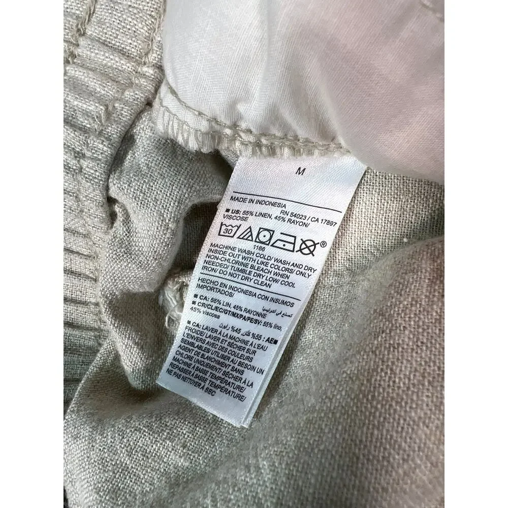 Linen Pants & Shorts Set Beige Medium Casual - Picture 6 of 7